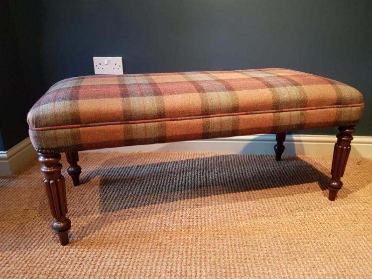 Antique Regency Mahogany Double Upholstered Stool - Image 1