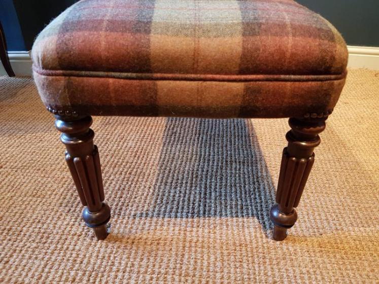 Antique Regency Mahogany Double Upholstered Stool - Image 2