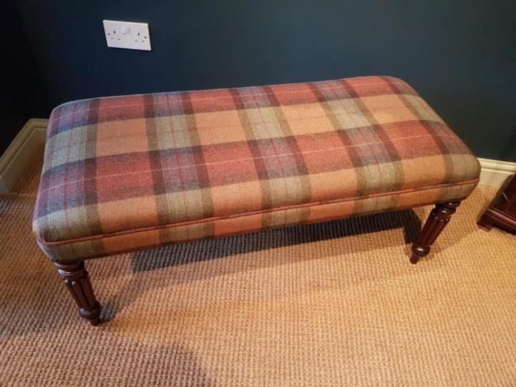 Antique Regency Mahogany Double Upholstered Stool - Image 3