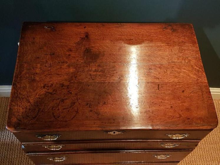 George I Period Antique Oak Silver Chest - Image 2