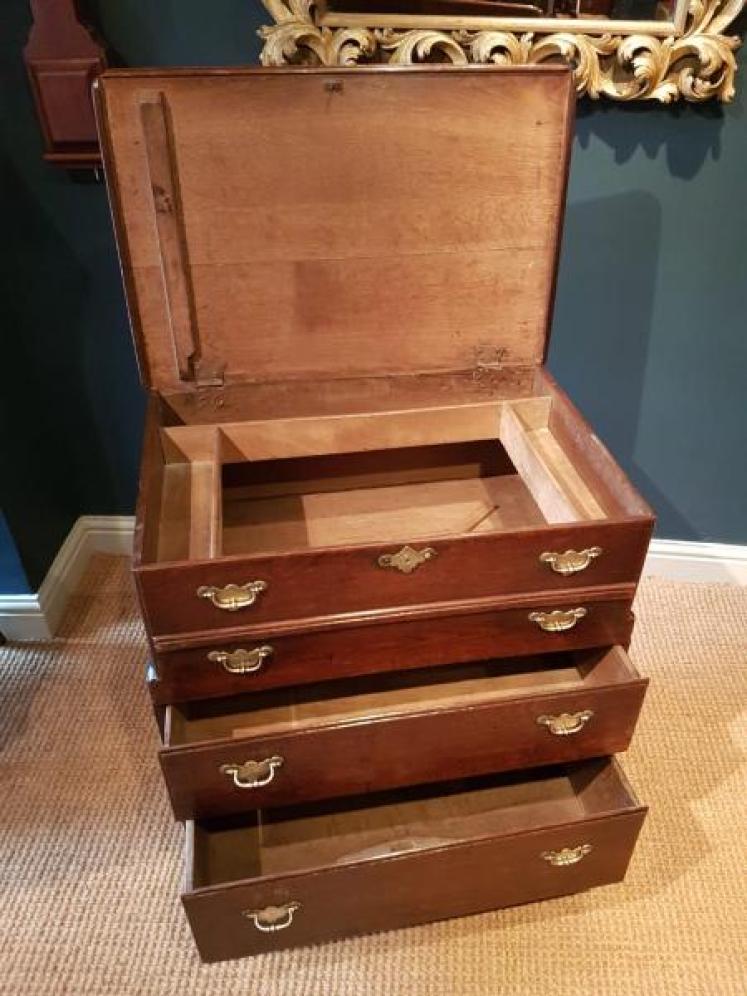 George I Period Antique Oak Silver Chest - Image 3