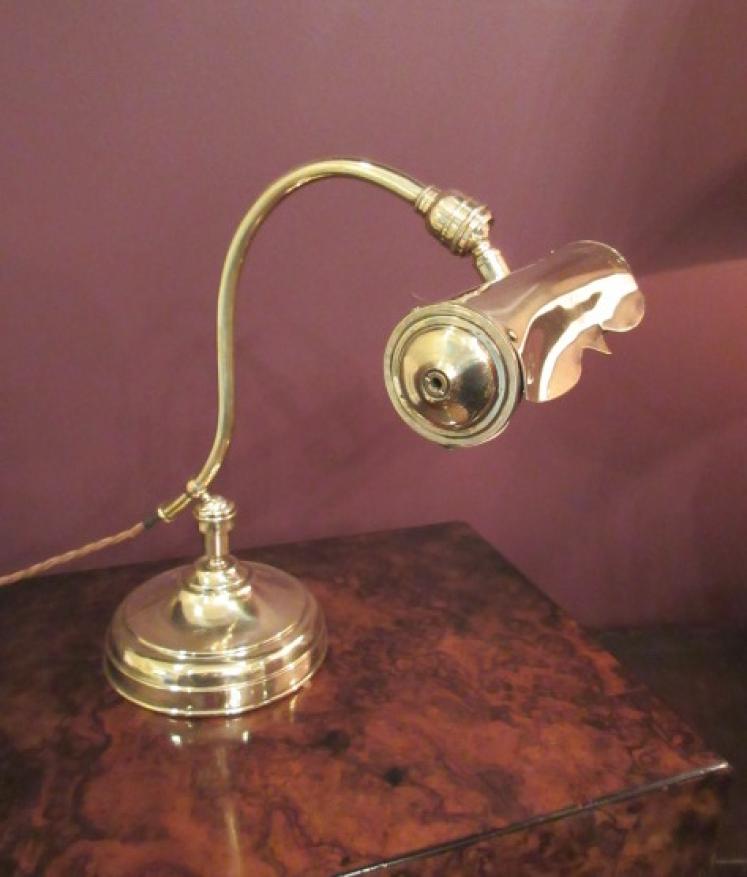 Antique Polished Brass Adjustable Desk Lamp - Image 3