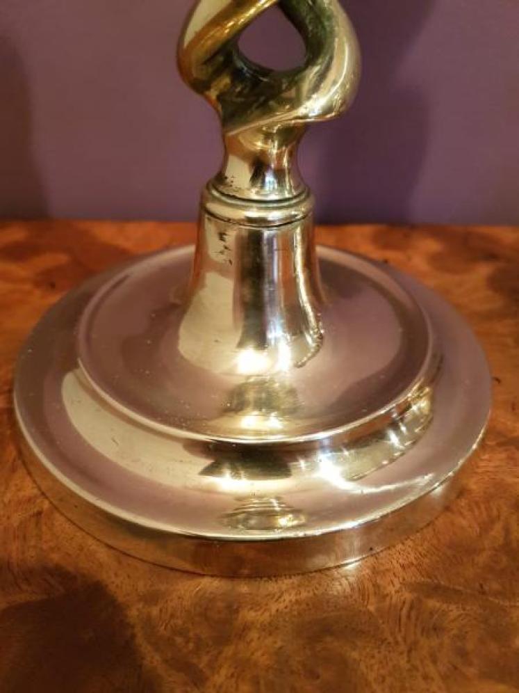 Pair of Victorian Brass Barley Twist Candlesticks - Image 3