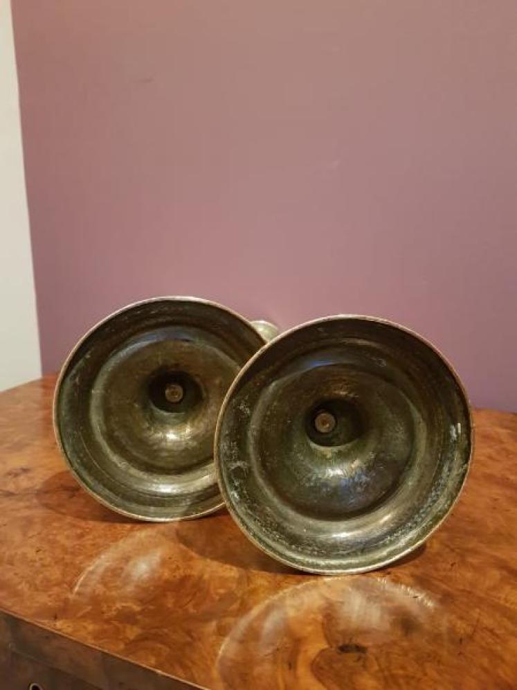 Pair of Victorian Brass Barley Twist Candlesticks - Image 5