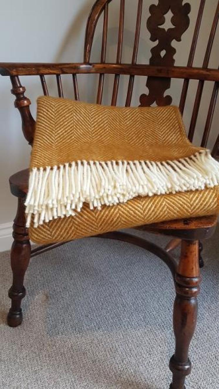 Tweedmill Fishbone English Mustard Throw  - Image 1