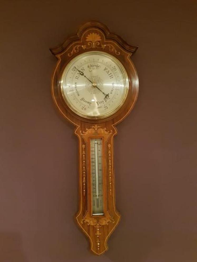 Superb Quality Antique Rosewood Sheraton Inlaid Barometer - Image 1