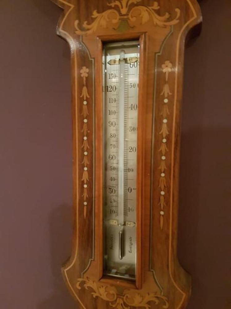 Superb Quality Antique Rosewood Sheraton Inlaid Barometer - Image 3