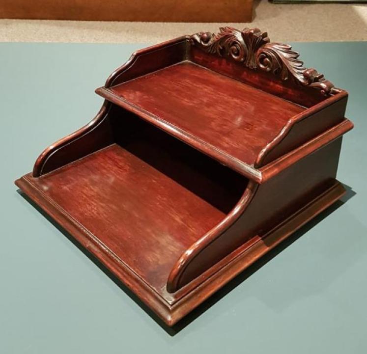 Victorian Mahogany Desktop Filing Tray - Image 3