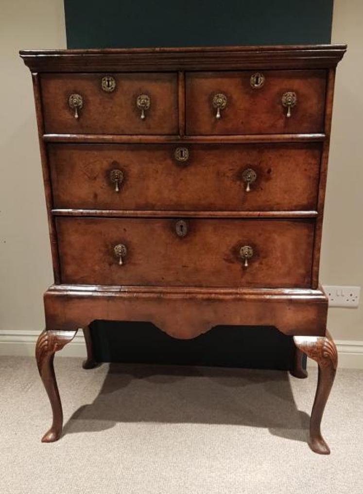 Superb Small George II Walnut Chest on Stand - Image 2