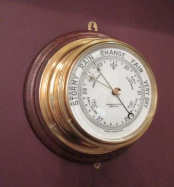 Antique Barker's of London Bulkhead Marine Barometer