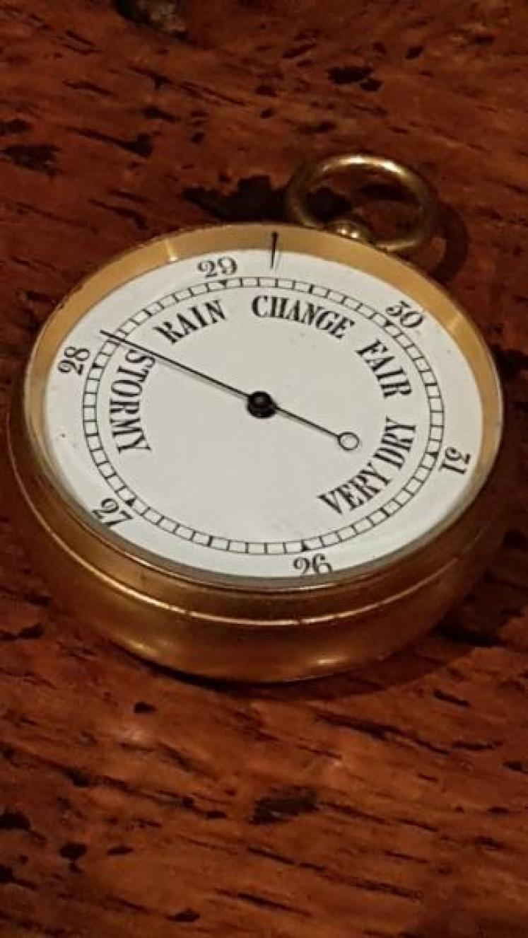 Victorian Pocket Barometer and Thermometer in Original Presentation Case - Image 4