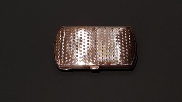 Antique Silver & Blue Banded Enamel Card Case - Image 6