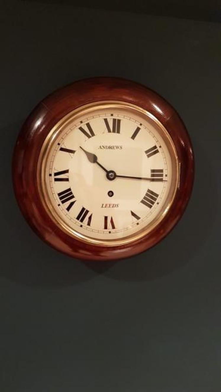 Small Antique Mahogany 8 Day English Dial Clock - Image 1