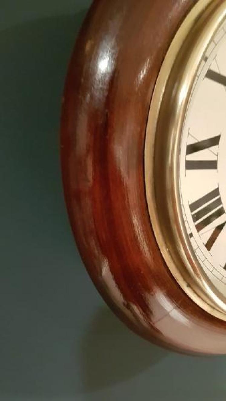 Small Antique Mahogany 8 Day English Dial Clock - Image 3