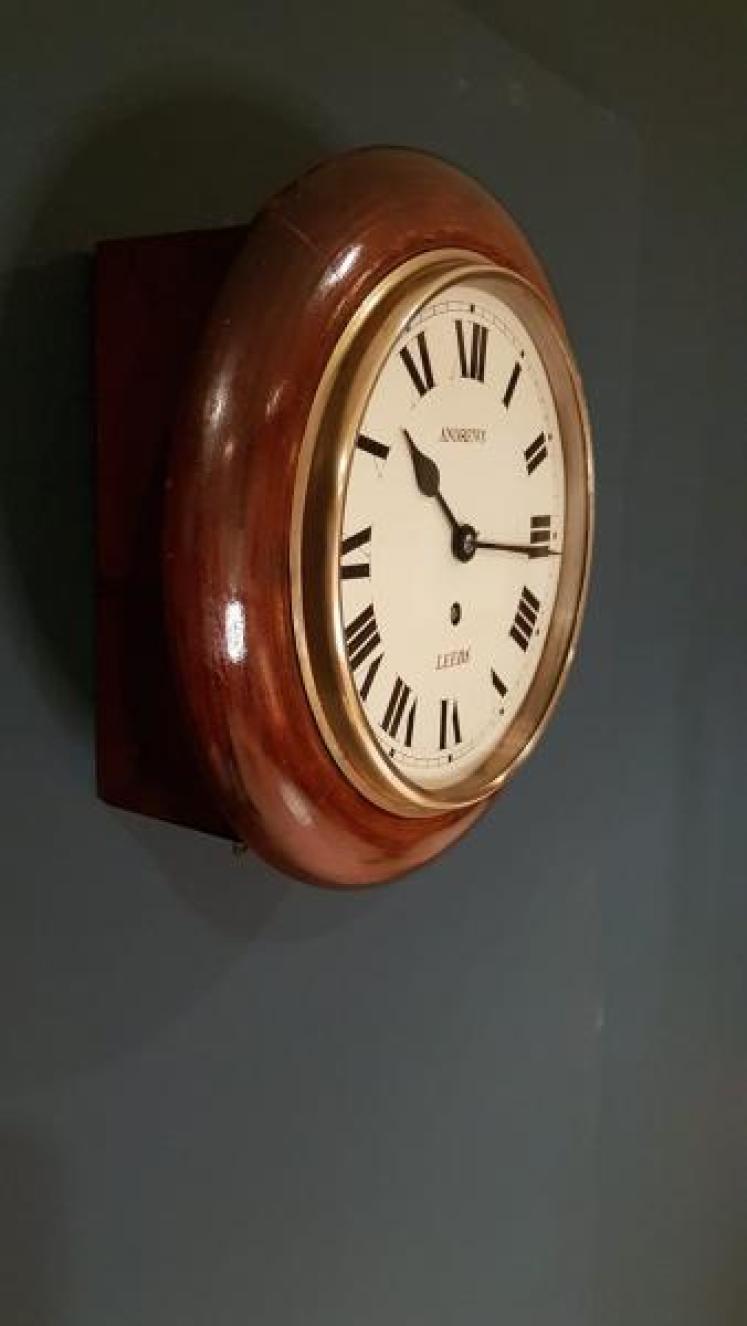 Small Antique Mahogany 8 Day English Dial Clock - Image 4