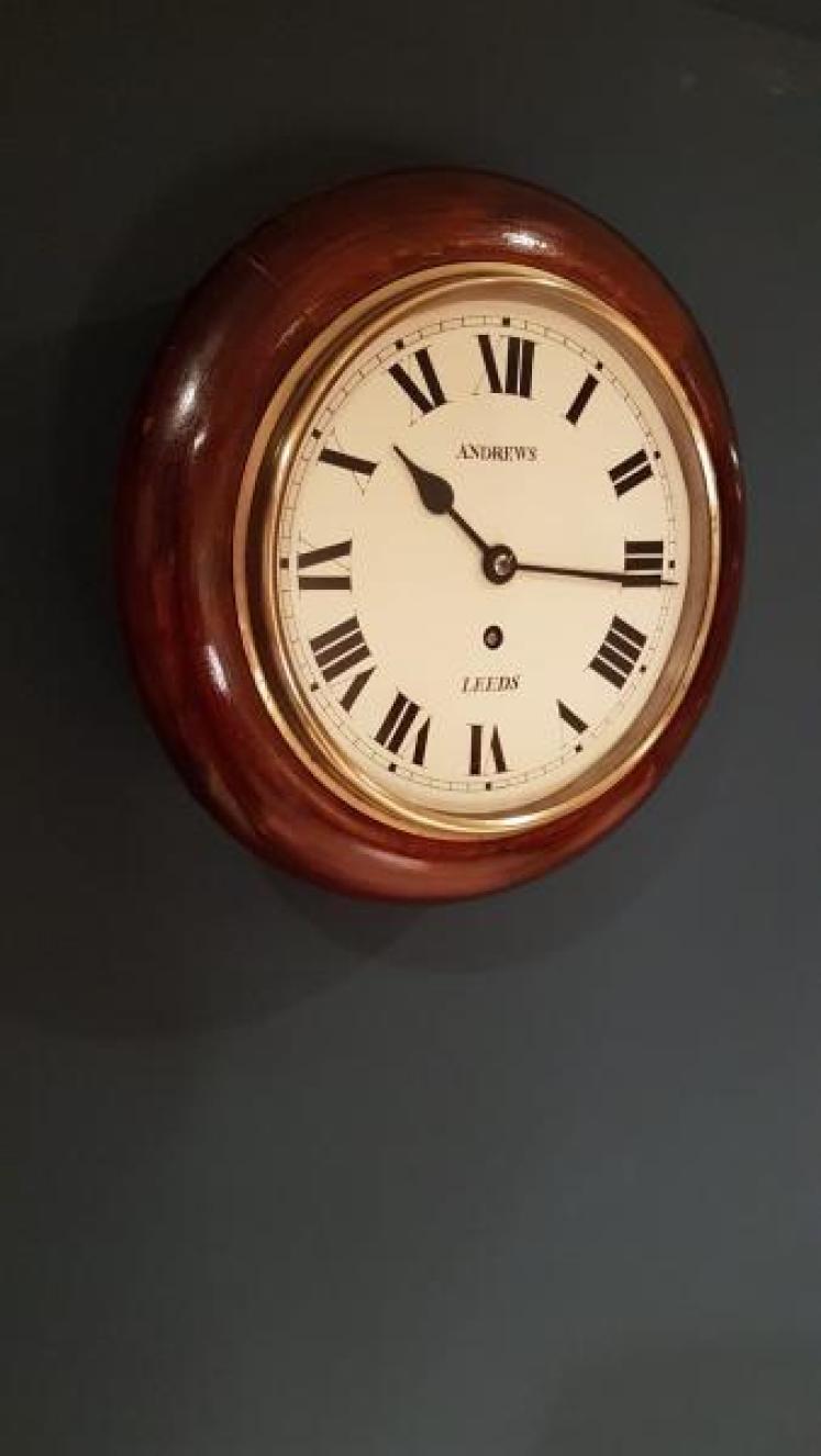 Small Antique Mahogany 8 Day English Dial Clock - Image 5