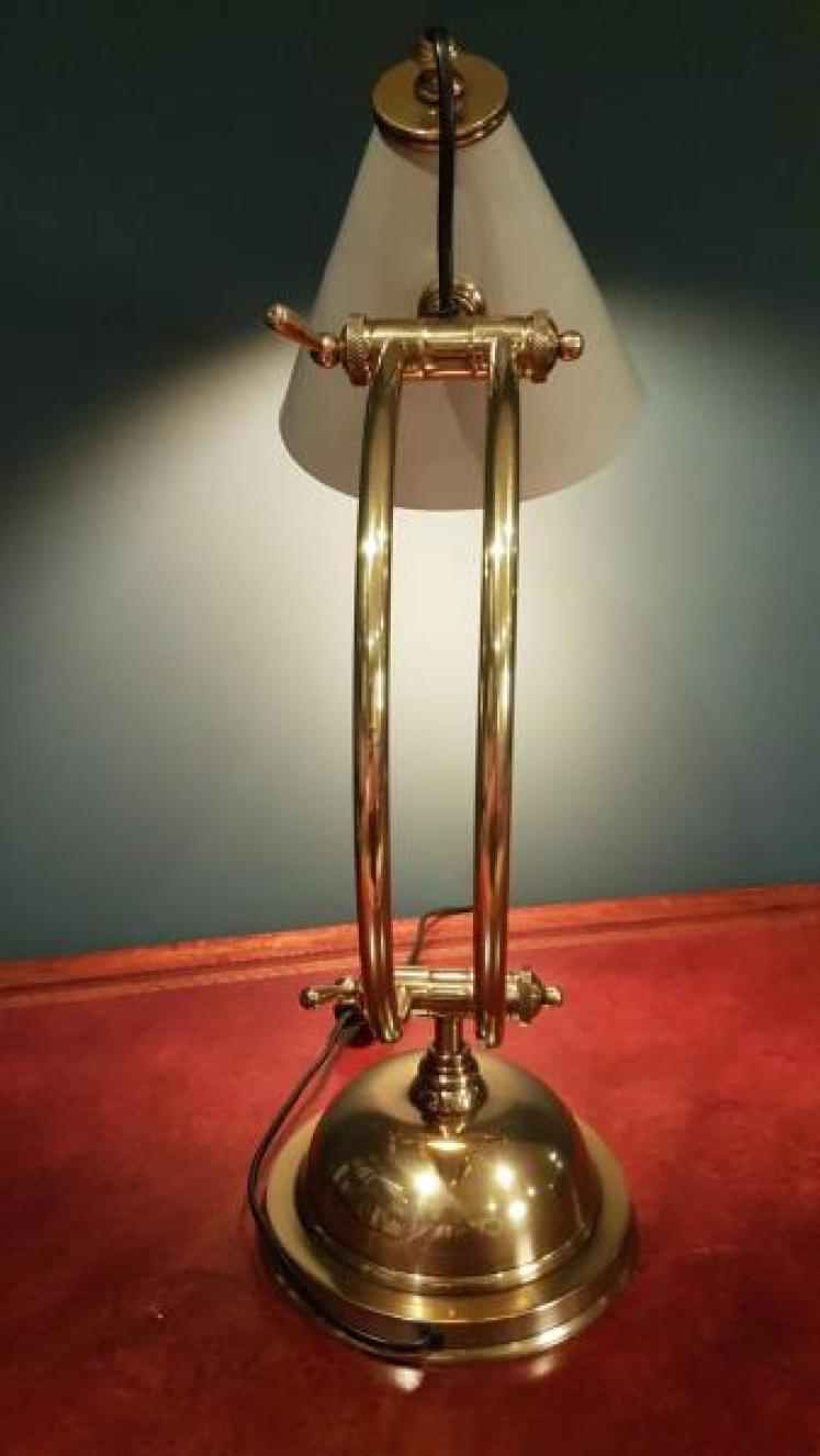 Retro Brass and Grey Metal Shade Desk Lamp OUT OF STOCK - Image 5