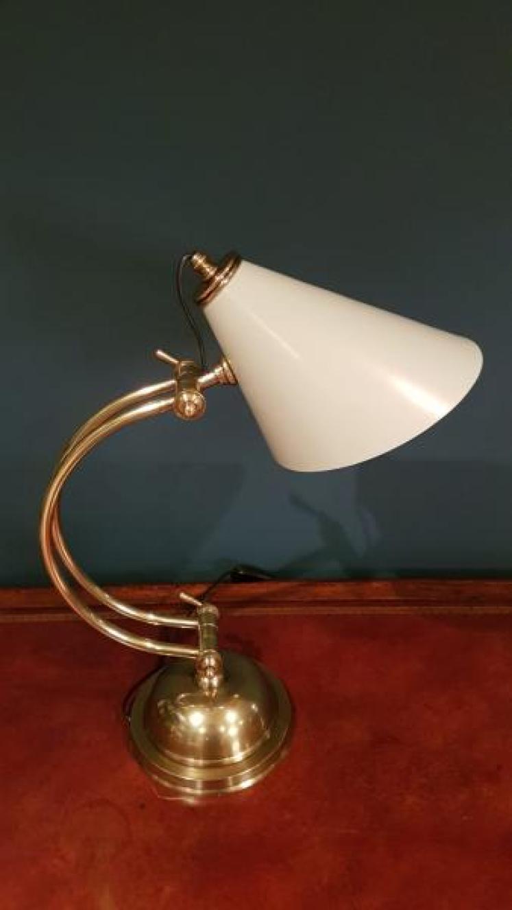 Retro Brass and Grey Metal Shade Desk Lamp OUT OF STOCK - Image 7