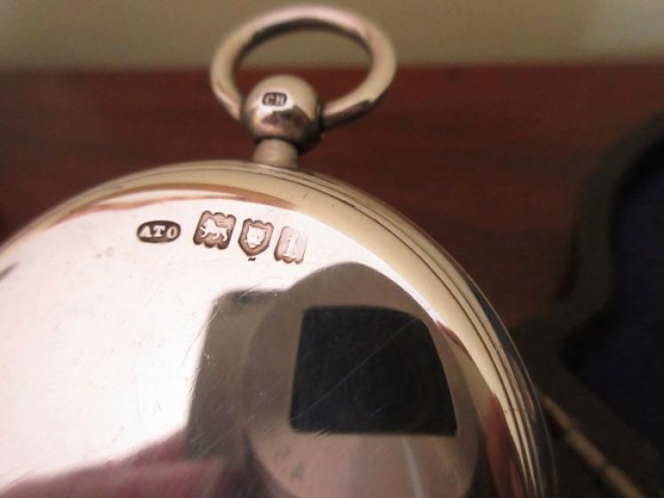 Superb Antique Silver Pocket Barometer & Case - Image 3