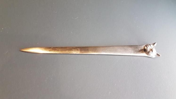 Antique George V Silver Fox Head Book Mark - Image 4
