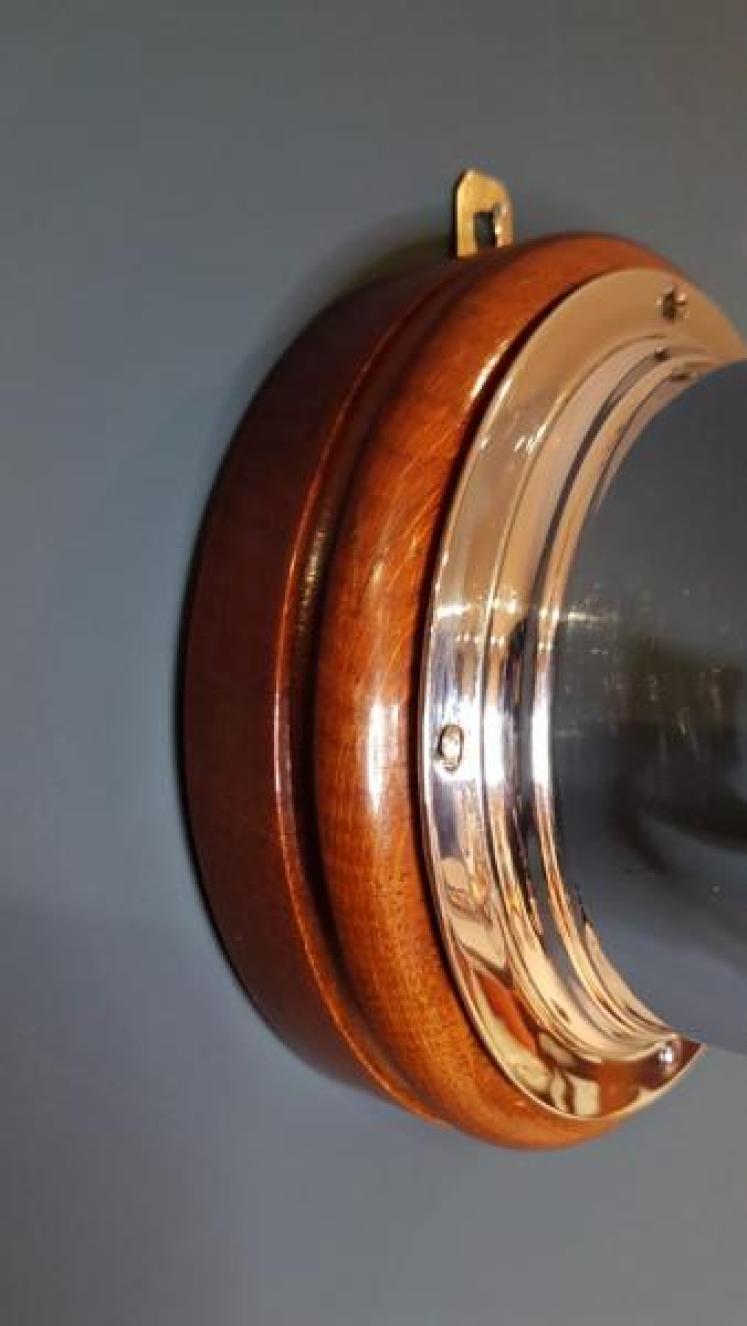 Antique Nickle Plated Marine Bulk Head Barometer - Image 3