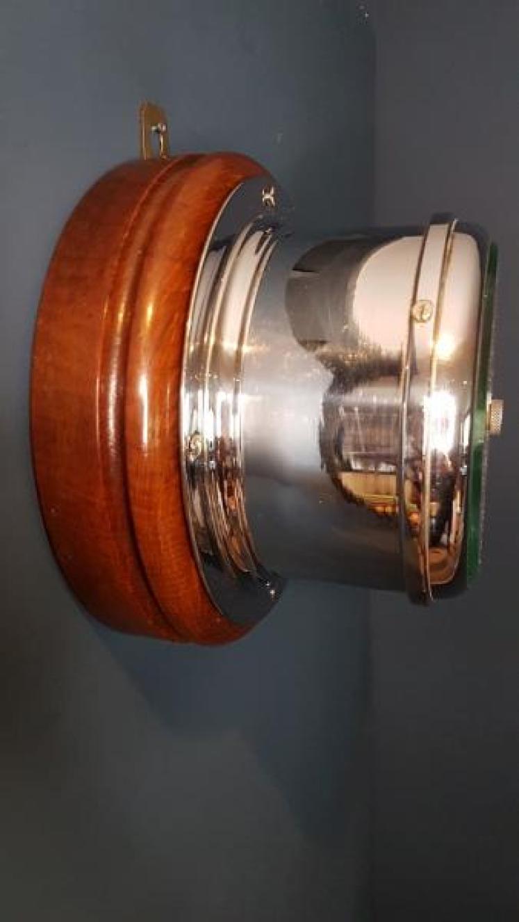 Antique Nickle Plated Marine Bulk Head Barometer - Image 7