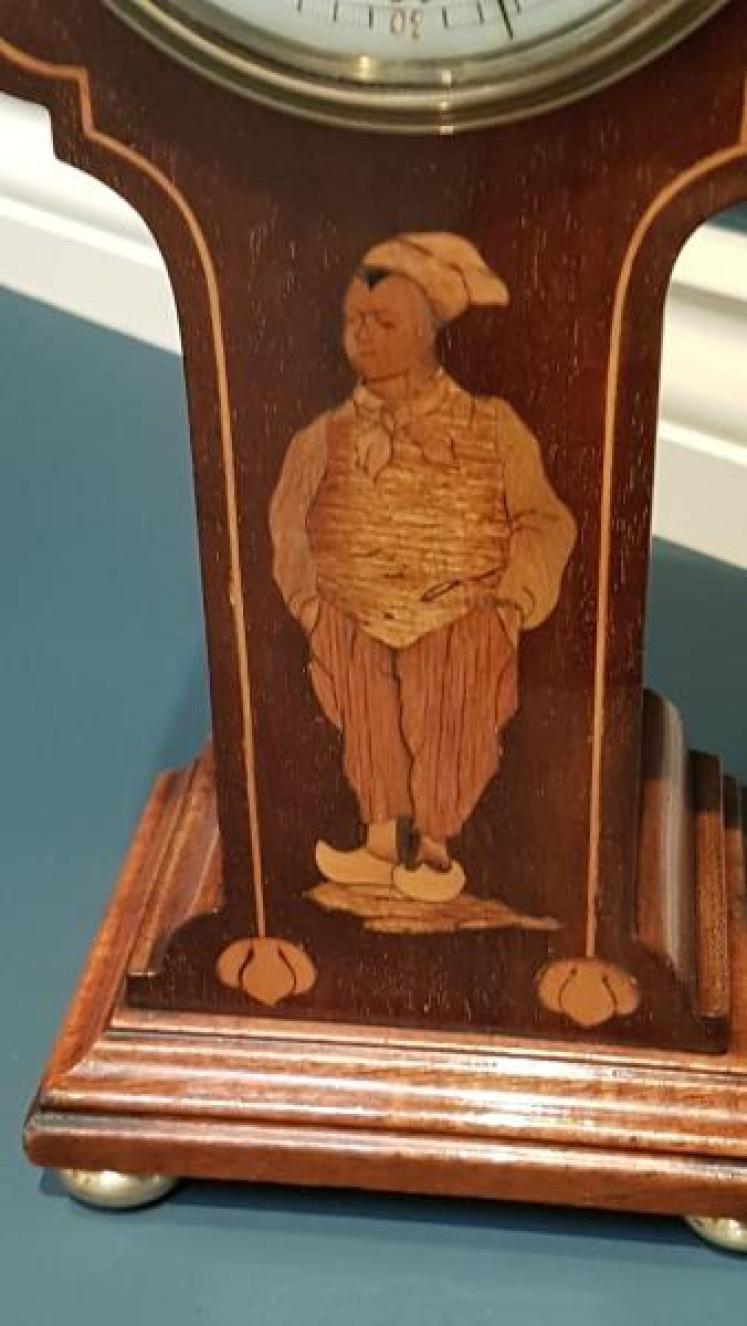 Superb Edwardian Mantel Clock with Inlaid Oriental Figure - Image 5