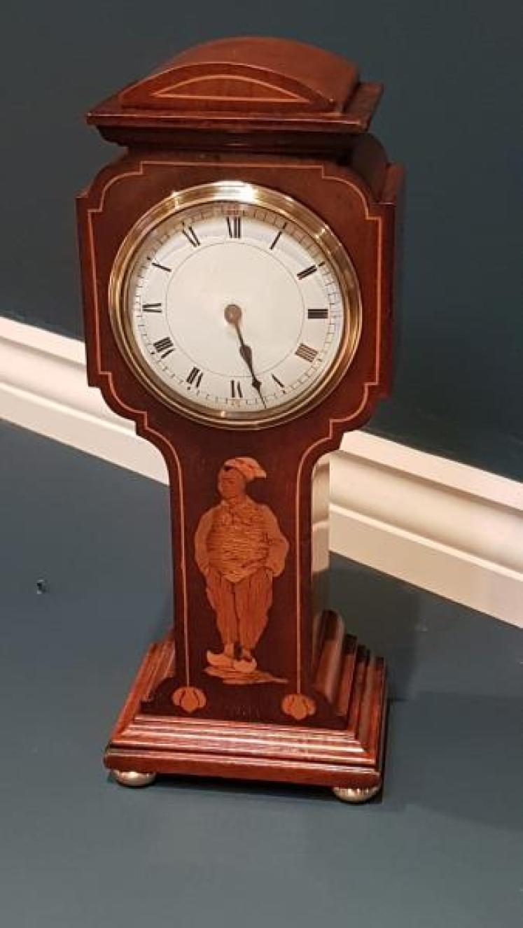 Superb Edwardian Mantel Clock with Inlaid Oriental Figure - Image 6
