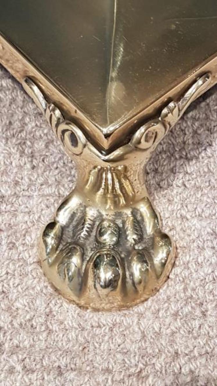 Antique Late Victorian Solid Brass Corinthian Column Lamp Standard - Image 7