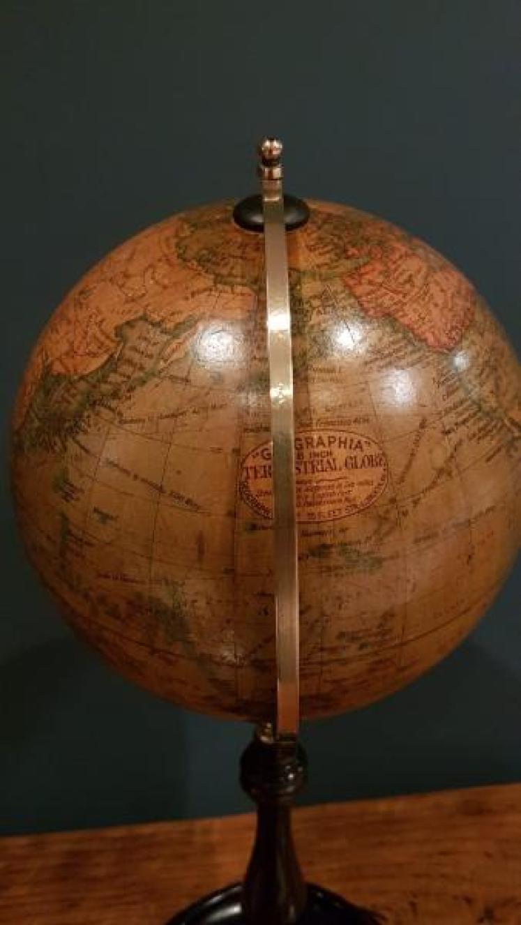 Antique 1920's Geographica 6" Terrestrial Globe - Image 2