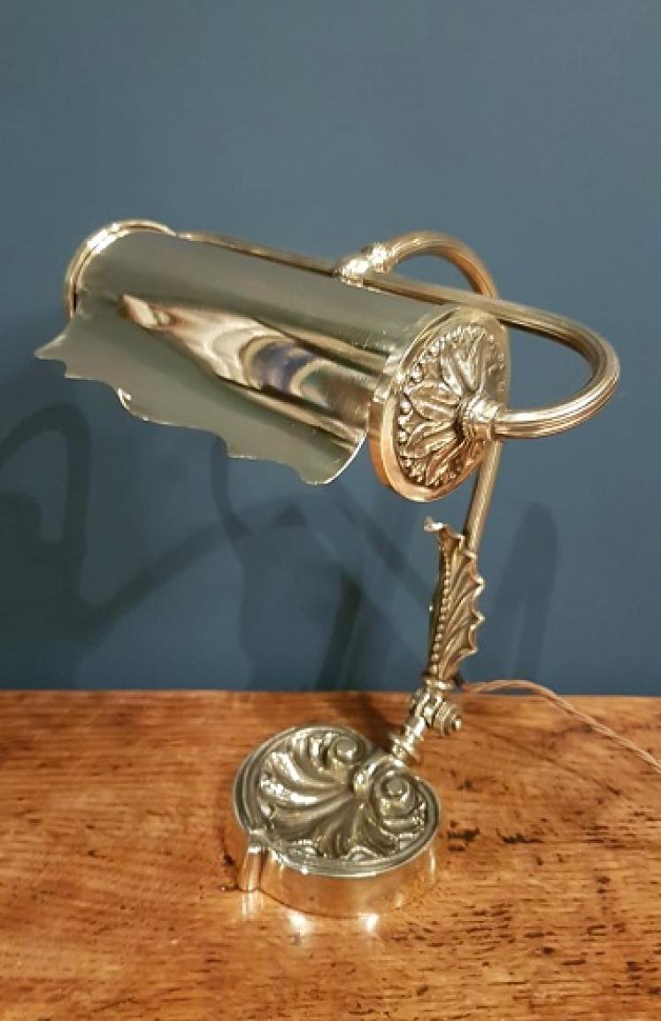 Superb Antique Brass Adjustable Desk Lamp - Image 1