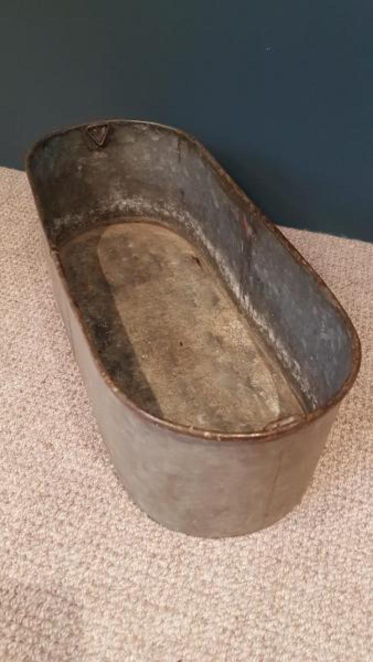Antique Brass Bound Mahogany Planter and Liner - Image 4