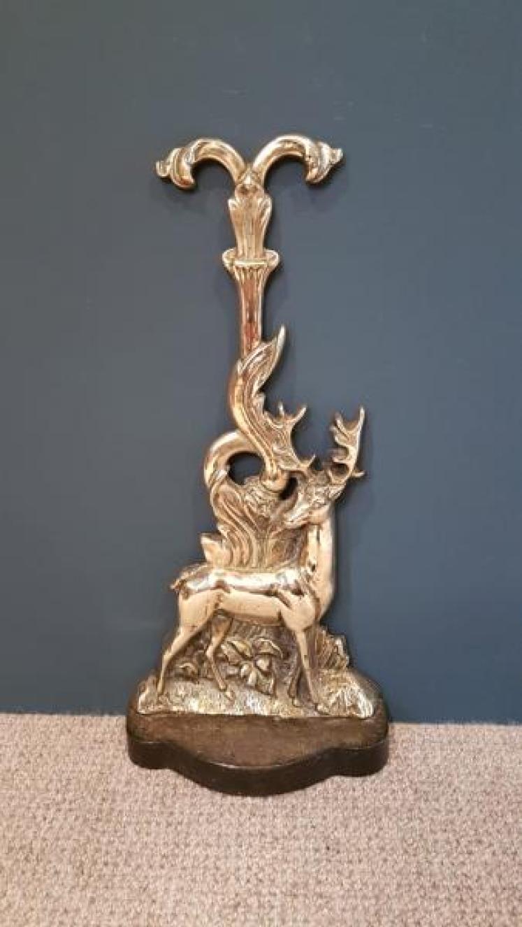 Early Victorian Cast Brass Weighted Country House Door Stop - Image 1