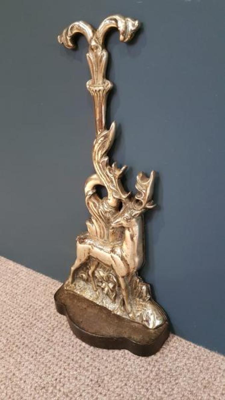 Early Victorian Cast Brass Weighted Country House Door Stop - Image 2