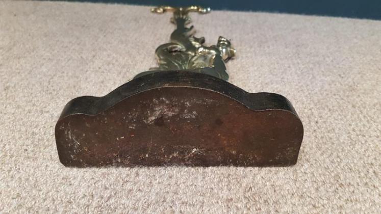 Early Victorian Cast Brass Weighted Country House Door Stop - Image 4