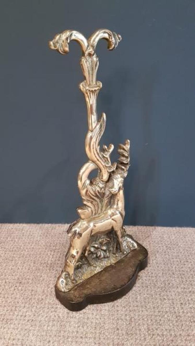 Early Victorian Cast Brass Weighted Country House Door Stop - Image 5