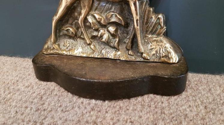 Early Victorian Cast Brass Weighted Country House Door Stop - Image 6