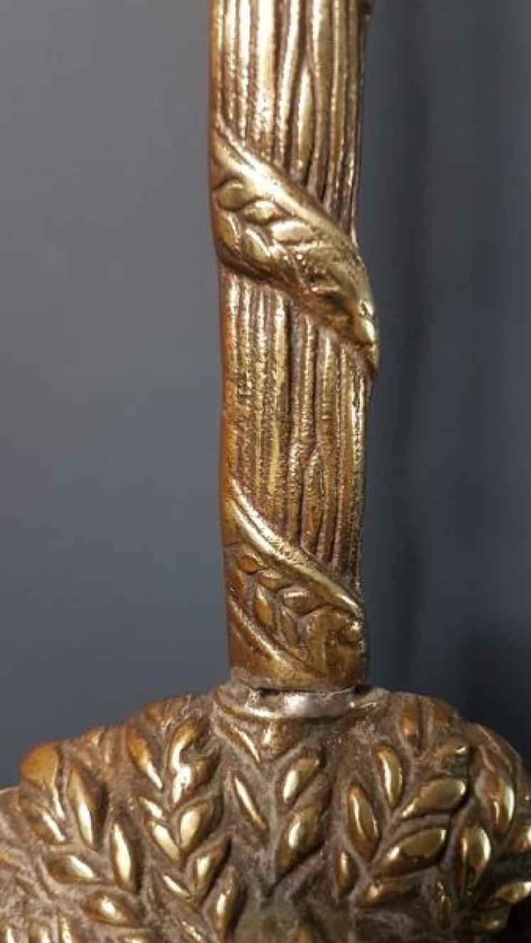 Matching Pair of Antique Cast Brass Wheatsheaf Door Stops - Image 6