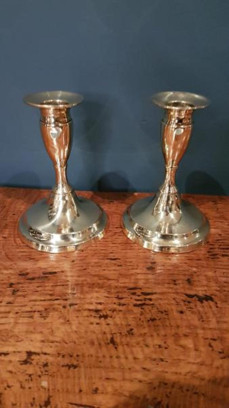Pair of Regency Period Brass Candlesticks - Image 2