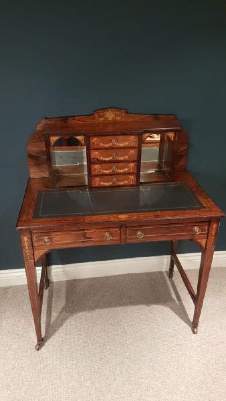 Antique Inlaid Rosewood Writing Desk - Image 1