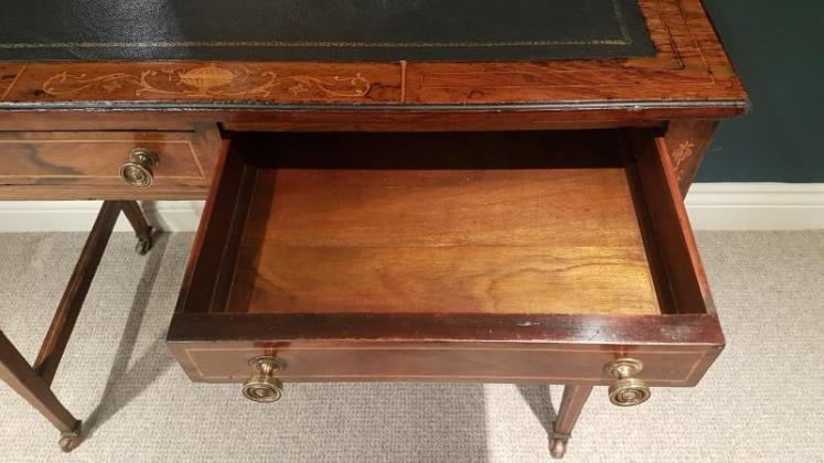 Antique Inlaid Rosewood Writing Desk - Image 2