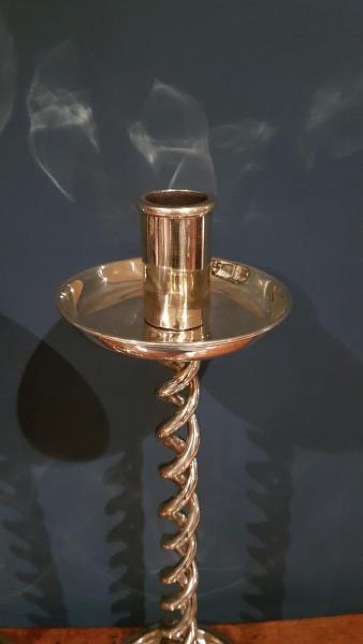 Impressive pair of Large Brass Candlesticks - Image 4