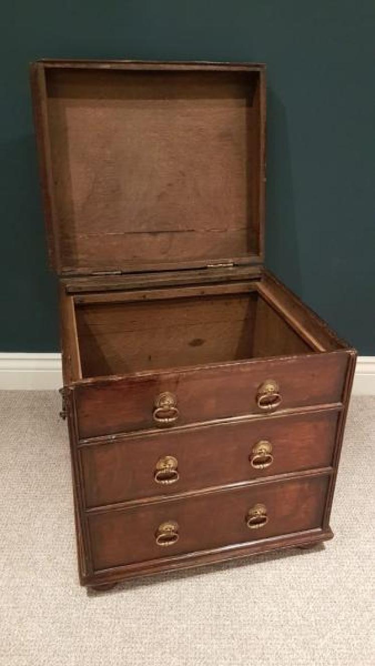 Antique Early Georgian Oak Box Coffer - Image 3