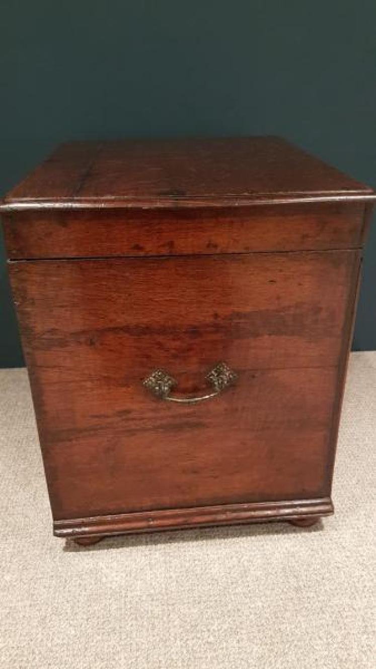 Antique Early Georgian Oak Box Coffer - Image 5