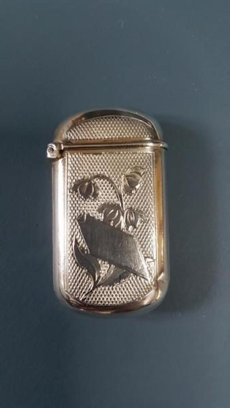 French Silver Vesta Case with Horse Jumping to Front - Image 2
