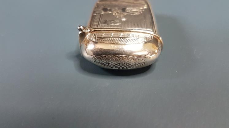 French Silver Vesta Case with Horse Jumping to Front - Image 3
