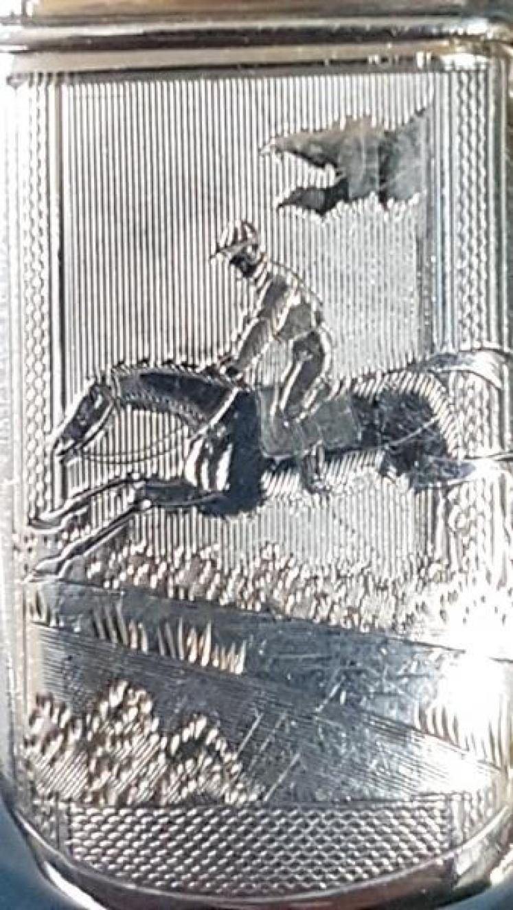 French Silver Vesta Case with Horse Jumping to Front - Image 7