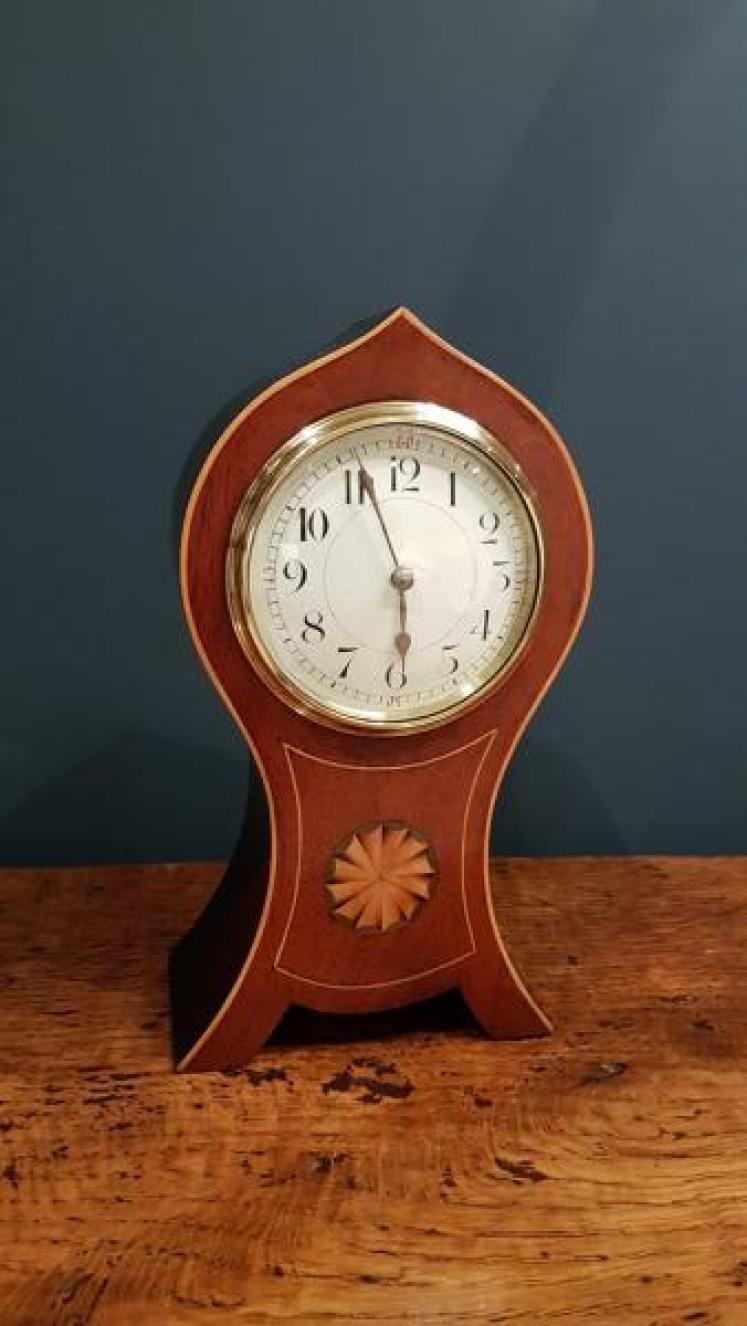 Superb Edwardian Keyhole Shaped Mantel Clock - Image 7