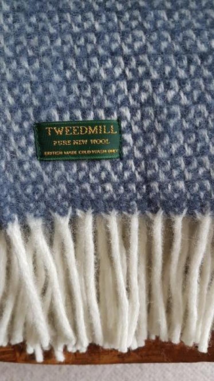 Tweedmill Illusion Blue Slate Throw  - Image 2