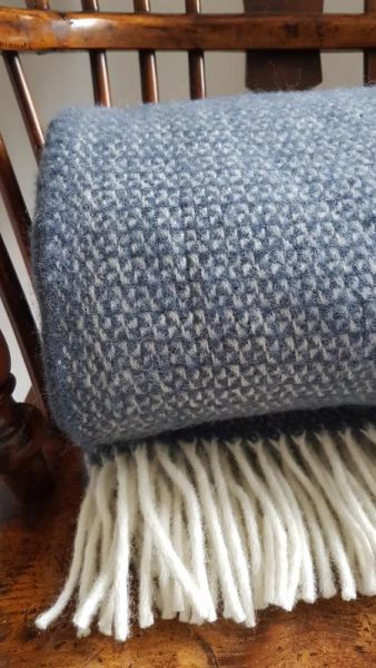 Tweedmill Illusion Blue Slate Throw  - Image 3